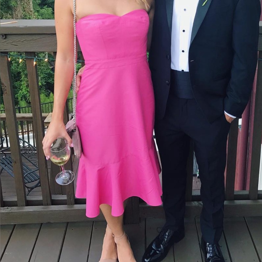 J Crew Pink Cocktail Dress Strapless